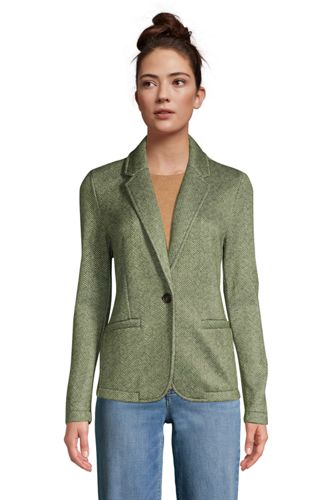 Women's Petite Sweater Fleece Blazer Jacket