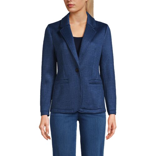 Lands End Womens Sweater Fleece Blazer Jacket - The India