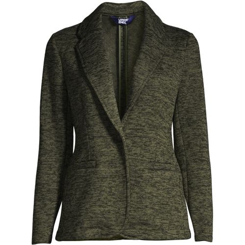 Lands End Womens Sweater Fleece Blazer Jacket - The India