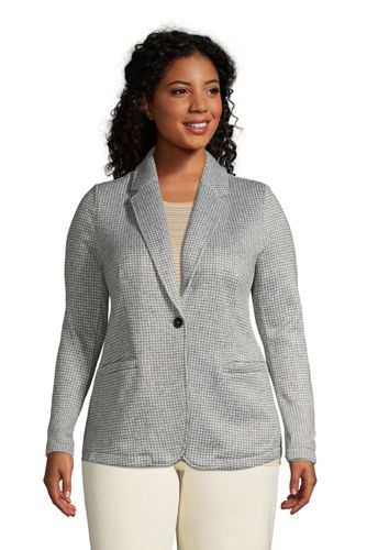 radium Knogle Maleri Women's Plus Size Sweater Fleece Blazer | Lands' End