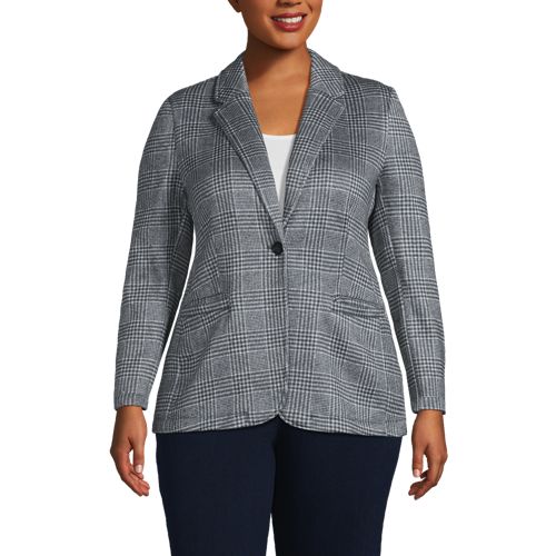 Lands end fleece on sale blazer