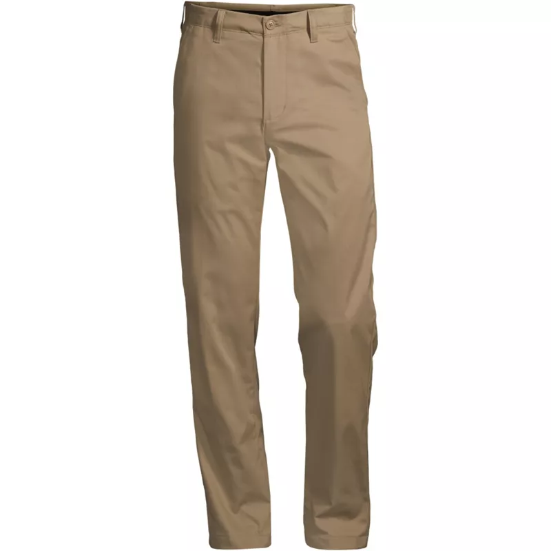 School Uniform Men's Tailored Fit Plain Front Chino Pants, Front