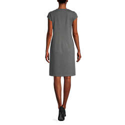 Women's Short Sleeve Ponte Dress, Back