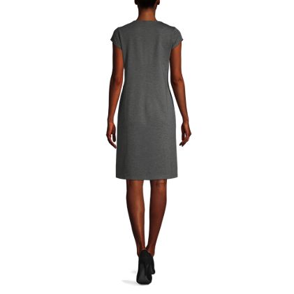 Women's Short Sleeve Ponte Dress - image 2