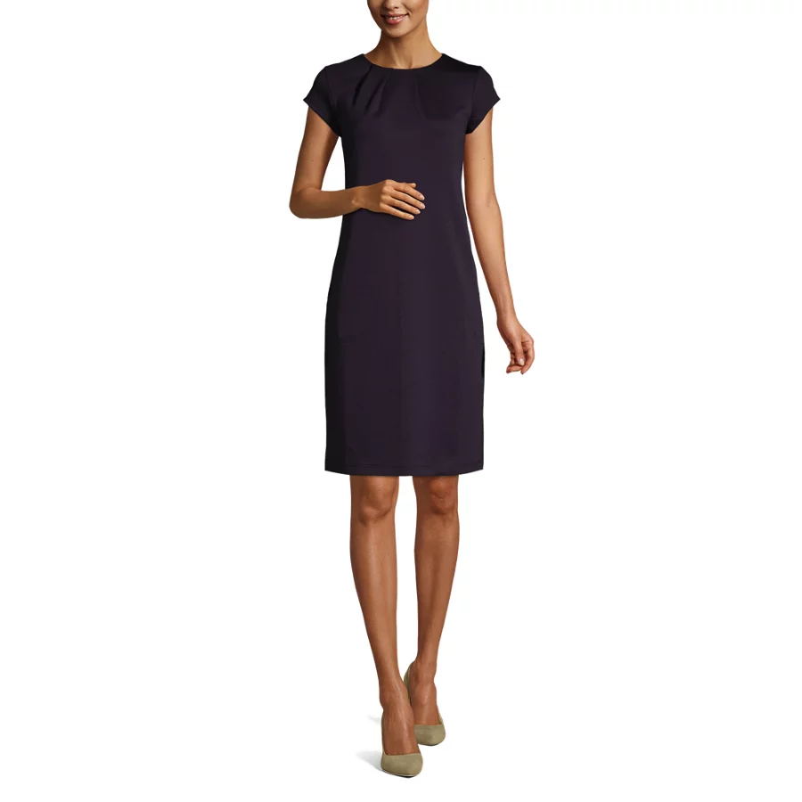Women's Short Sleeve Ponte Dress view 3