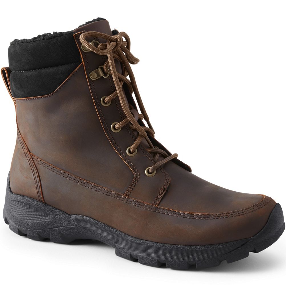 Mens leather cheap snow boots