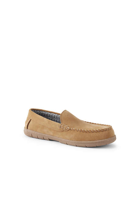 Men's Suede Leather Flannel Lined Moccasin Slippers
