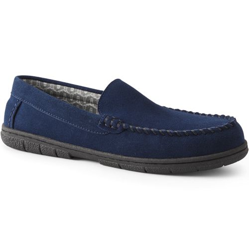 Flannel lined best sale slippers mens