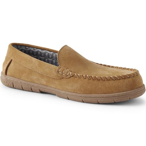 Men's Suede Leather Flannel Lined Moccasin Slippers