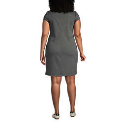 Women's Plus Size Short Sleeve Ponte Dress, Back
