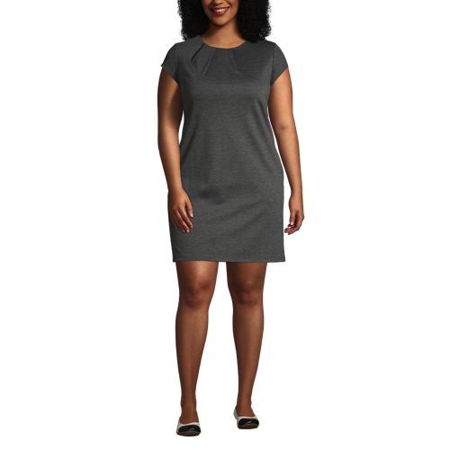 Women's Plus Size Short Sleeve Ponte Dress - image 3