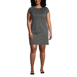 Women's Plus Size Short Sleeve Ponte Dress, Front