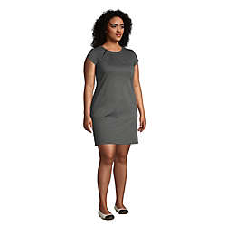 Women's Plus Size Short Sleeve Ponte Dress, alternative image