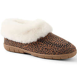 Women's Suede Fuzzy Shearling Embroidered Slippers, alternative image