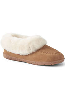 Women's Suede Shearling Embroidered Slippers