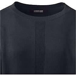 Women's Plus Size Cotton Modal Long Sleeve Rib Detail Dropped Shoulder Tunic Sweater, alternative image