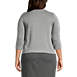 Women's Plus Size Cotton Modal 3/4 Sleeve Novelty Stitch Trim Cardigan Sweater, Back