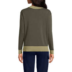 Women's Fine Gauge Cotton Crewneck Sweater, Back