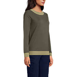 Women's Fine Gauge Cotton Crewneck Sweater, alternative image