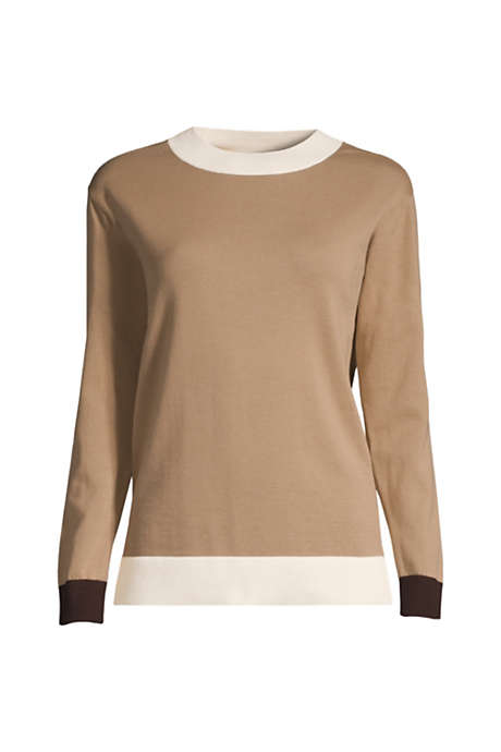Women's Fine Gauge Cotton Crewneck Sweater