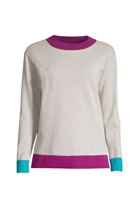 Women's Fine Gauge Cotton Crewneck Sweater