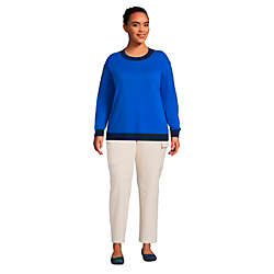 Women's Plus Size Fine Gauge Cotton Crewneck Sweater, alternative image
