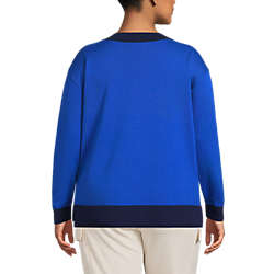 Women's Plus Size Fine Gauge Cotton Crewneck Sweater, Back