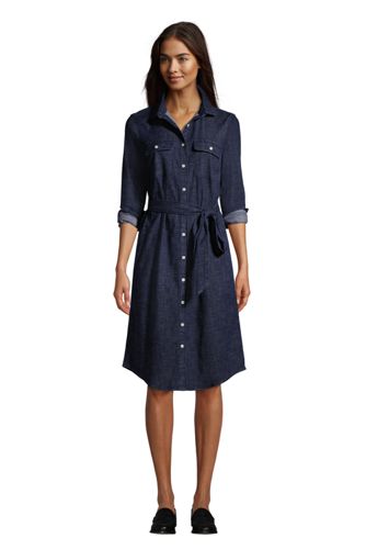 lands end denim dress