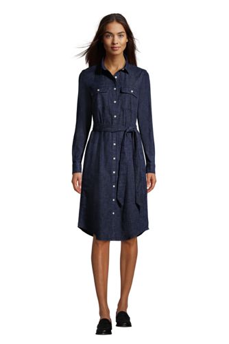 button front long sleeve dress