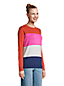 Colorblock Feinstrick-Pullover Rundhals aus Baumwolle für Damen