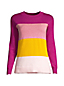 Colorblock Feinstrick-Pullover Rundhals aus Baumwolle für Damen in Petite-Größe