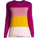 Women's Plus Size Fine Gauge Cotton Crewneck Sweater - Stripe, Front