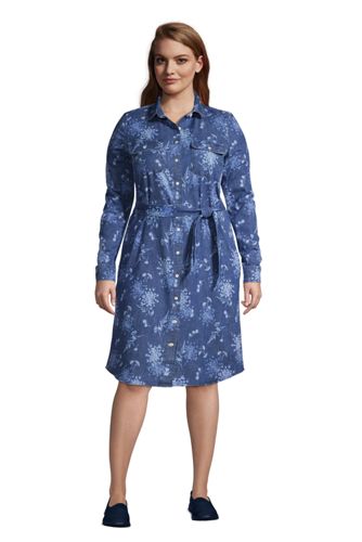 lands end denim dress
