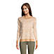 Women's Fine Gauge Cotton Crewneck Sweater - Jacquard, Front