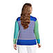 Women's Plus Size Fine Gauge Cotton Crewneck Sweater - Stripe, Back