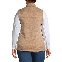 Women's Plus Size Sweater Fleece Vest, Back