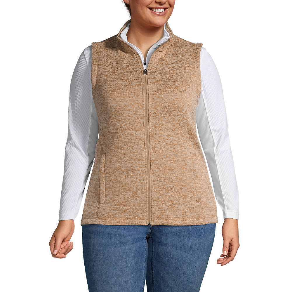 Women's Plus Size Sweater Fleece Vest, Front