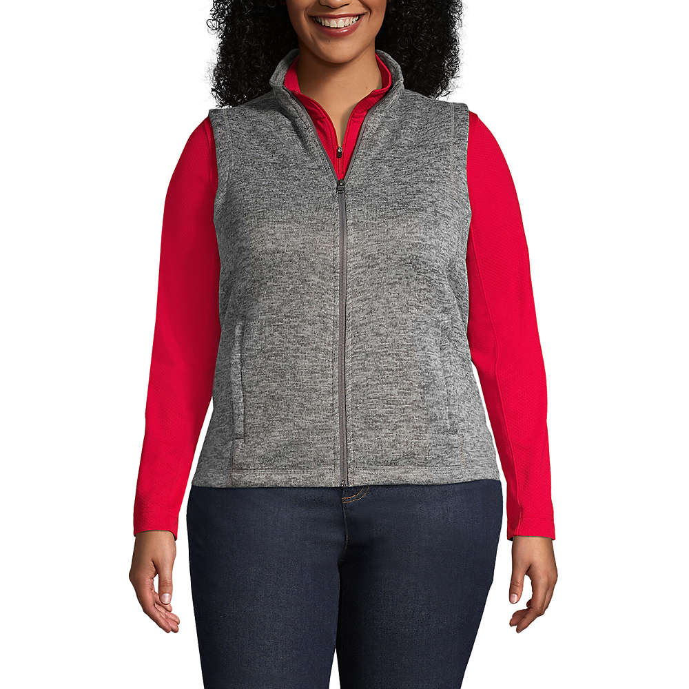 Women's Plus Size Sweater Fleece Vest | Lands' End