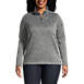 Women's Plus Size Sweater Fleece Quarter Zip Pullover, Front