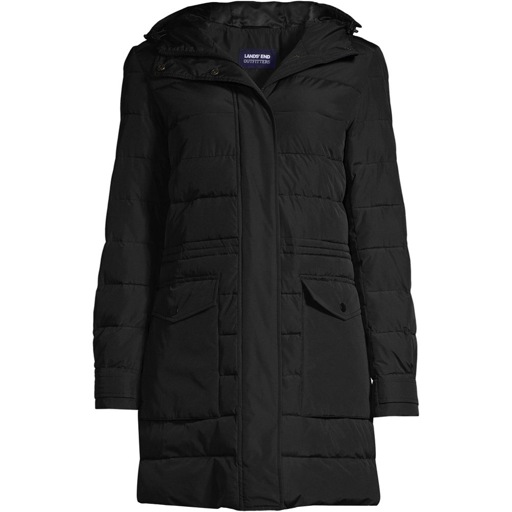 Lands' End Women's Insulated Cozy Fleece Lined Winter Coat - Large