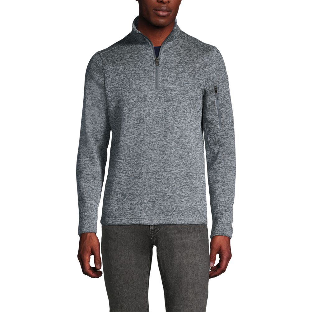 Lands' End Men's Tall Quarter Zip Fleece Pullover 