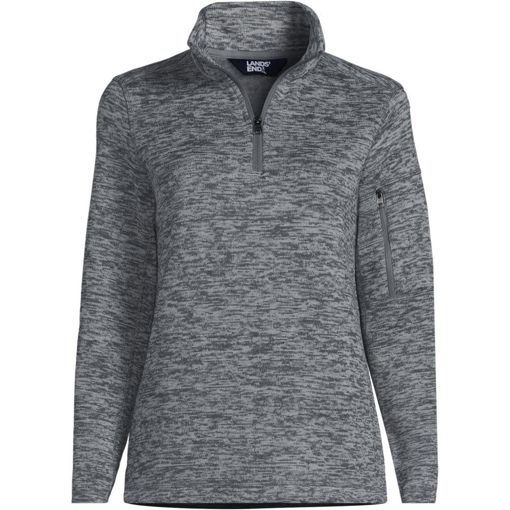 Fuzzy sweater quarter zip deals