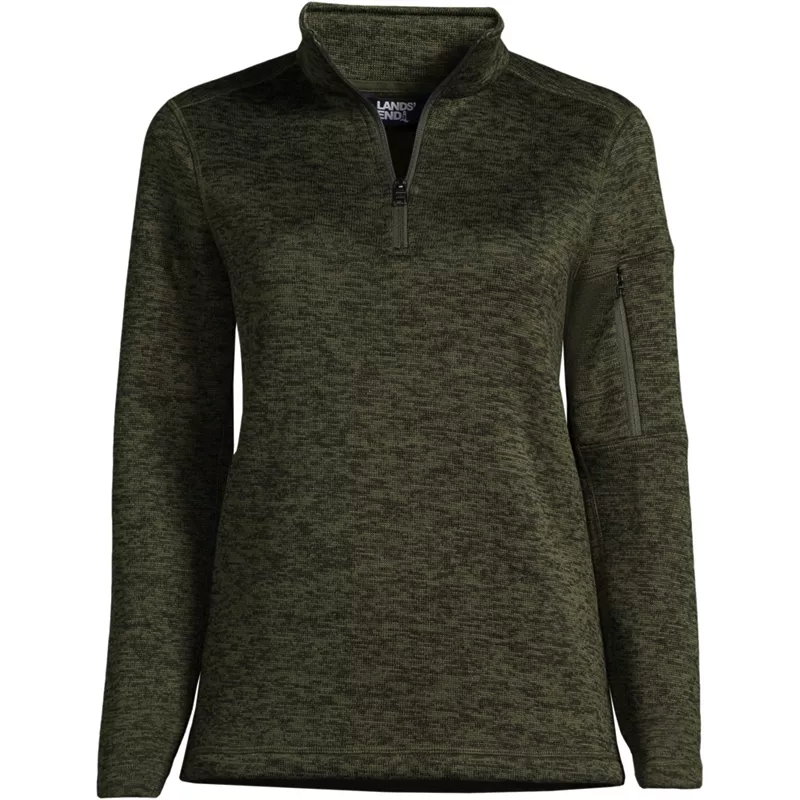 Women's Sweater Fleece Quarter Zip Pullover, Front