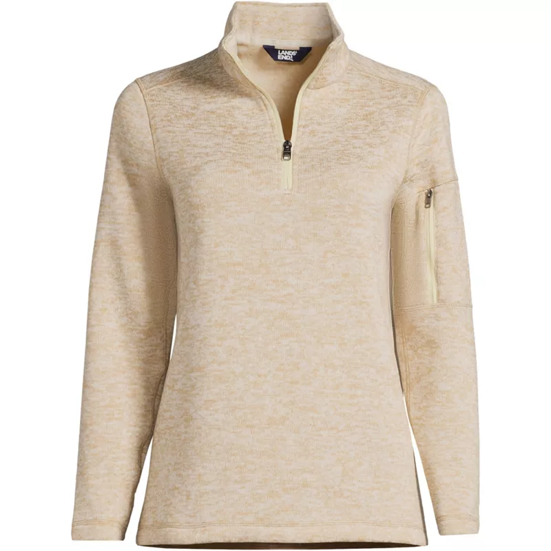 Women's Sweater Fleece Quarter Zip Pullover, Front
