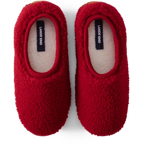 NWT Land's End Sherpa Scuff Slippers Sheep Embroidery Size 8 Style