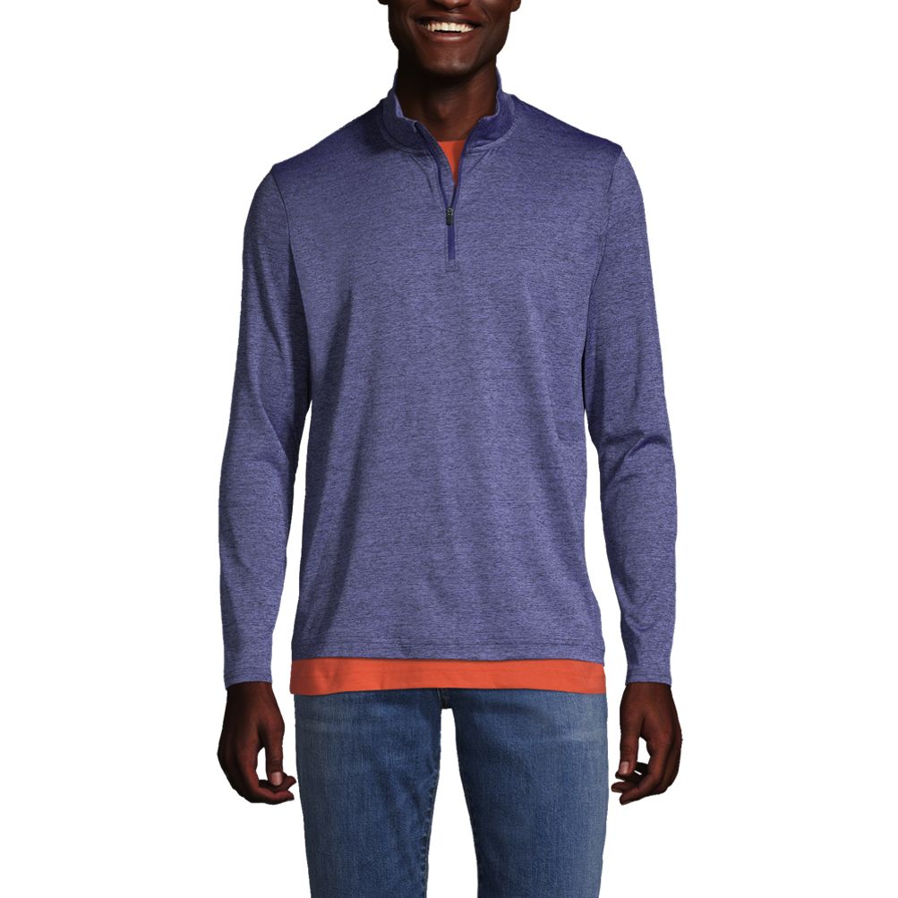 Unisex Rapid Dry Space Dye Quarter Zip Pullover Shirt | Lands' End