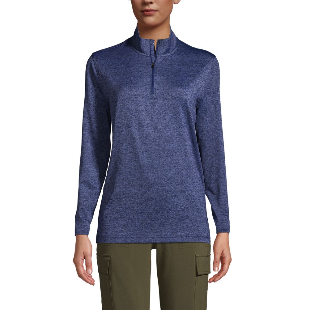 Unisex Rapid Dry Space Dye Quarter Zip Pullover Shirt | Lands' End