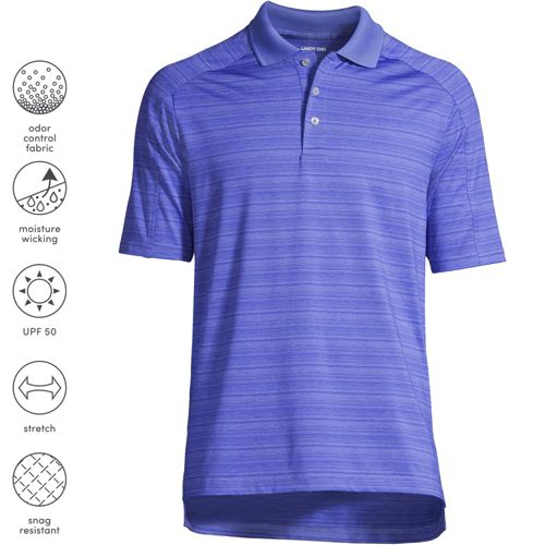 Men's Rapid Dry Tonal Stripe Polo Shirt | Lands' End