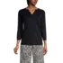 Women's Supima Micro Modal Three Quarter Sleeve Notch Neck Top, Front