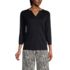 Women's Supima Micro Modal Three Quarter Sleeve Notch Neck Top, Front